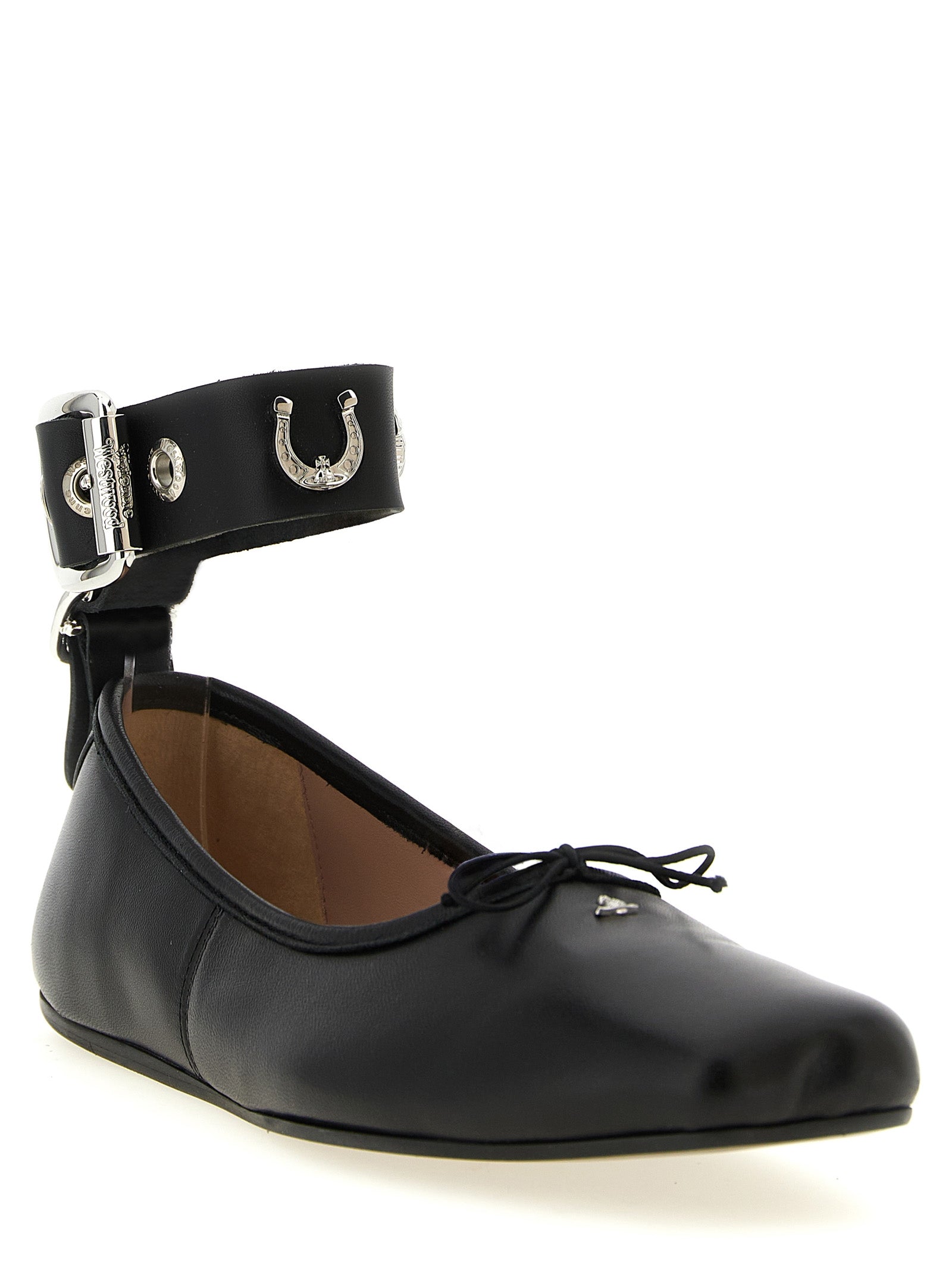 Black Lamb Leather Ballet Flats
