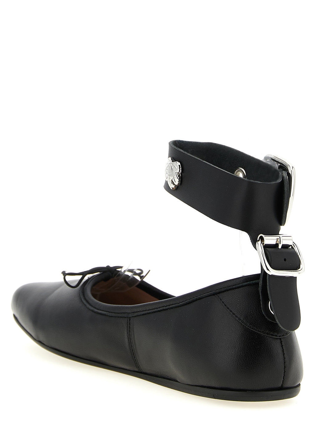 Black Lamb Leather Ballet Flats