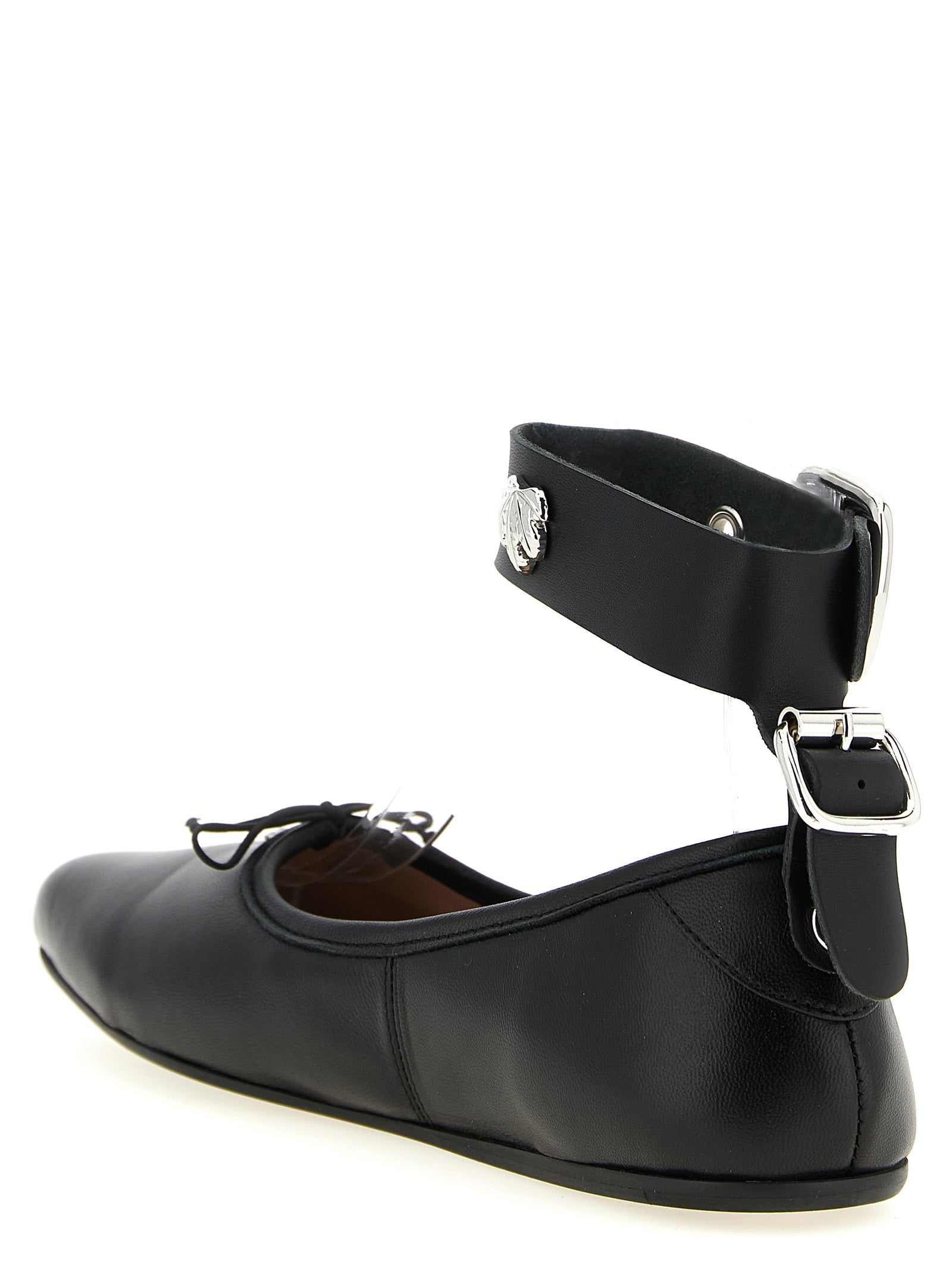 Black Lamb Leather Ballet Flats