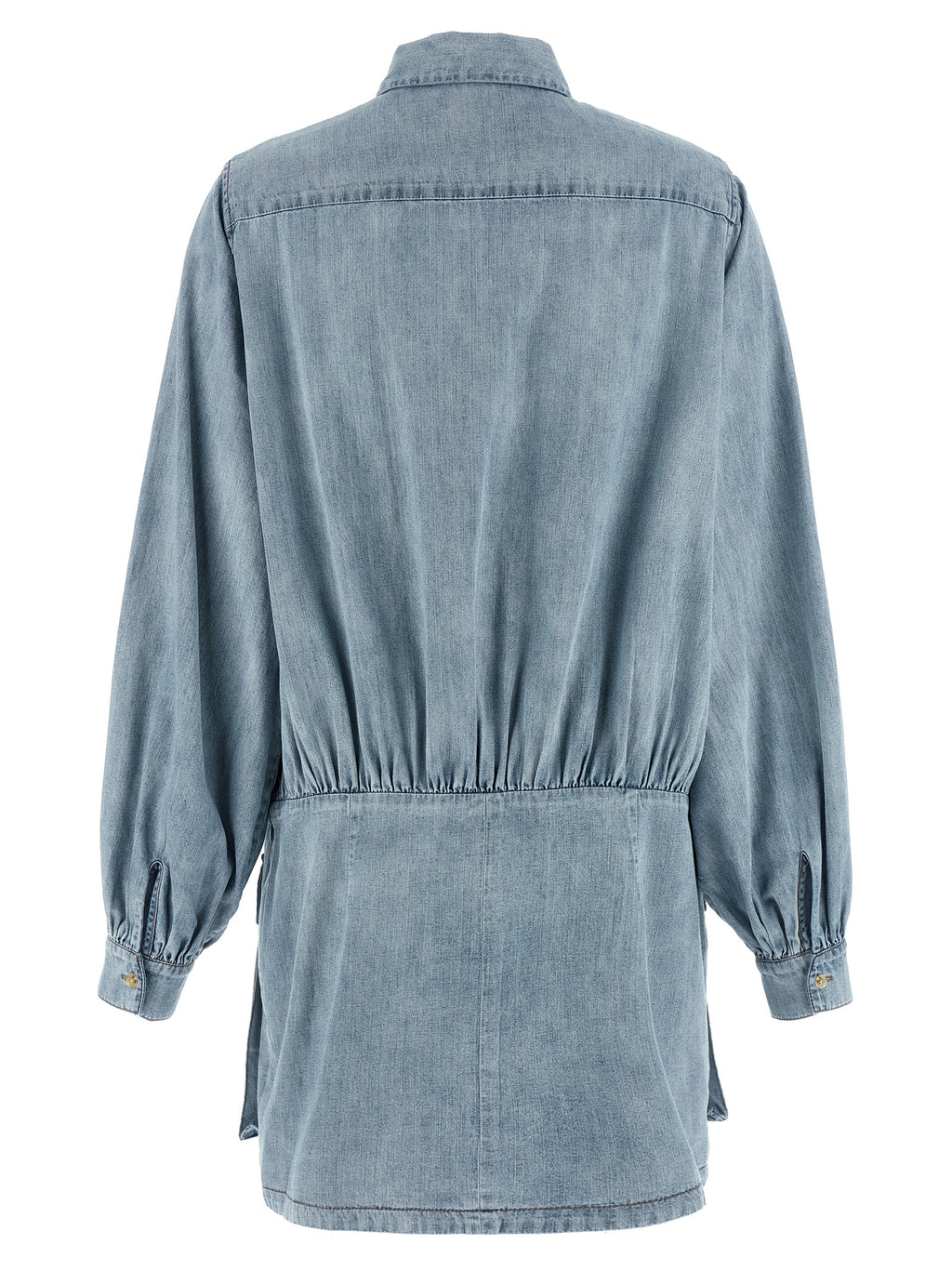 Blue Cotton Short Dress