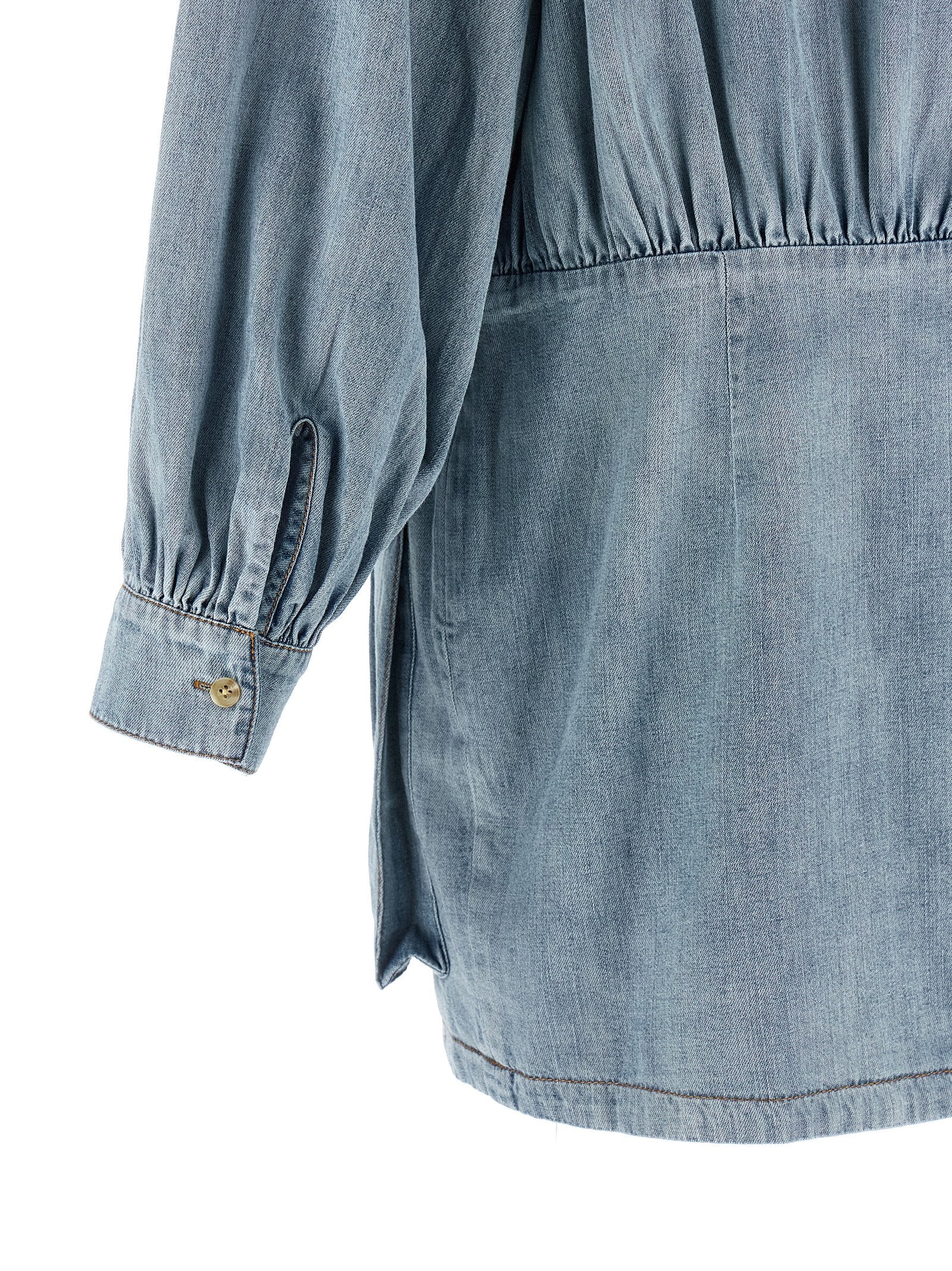 Blue Cotton Short Dress