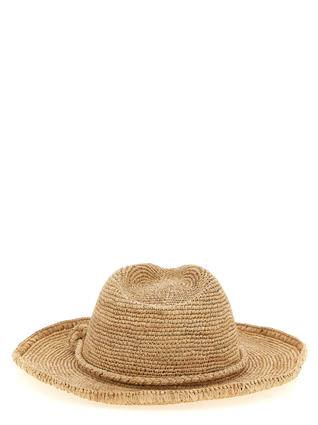 Beige Raffia Fedora