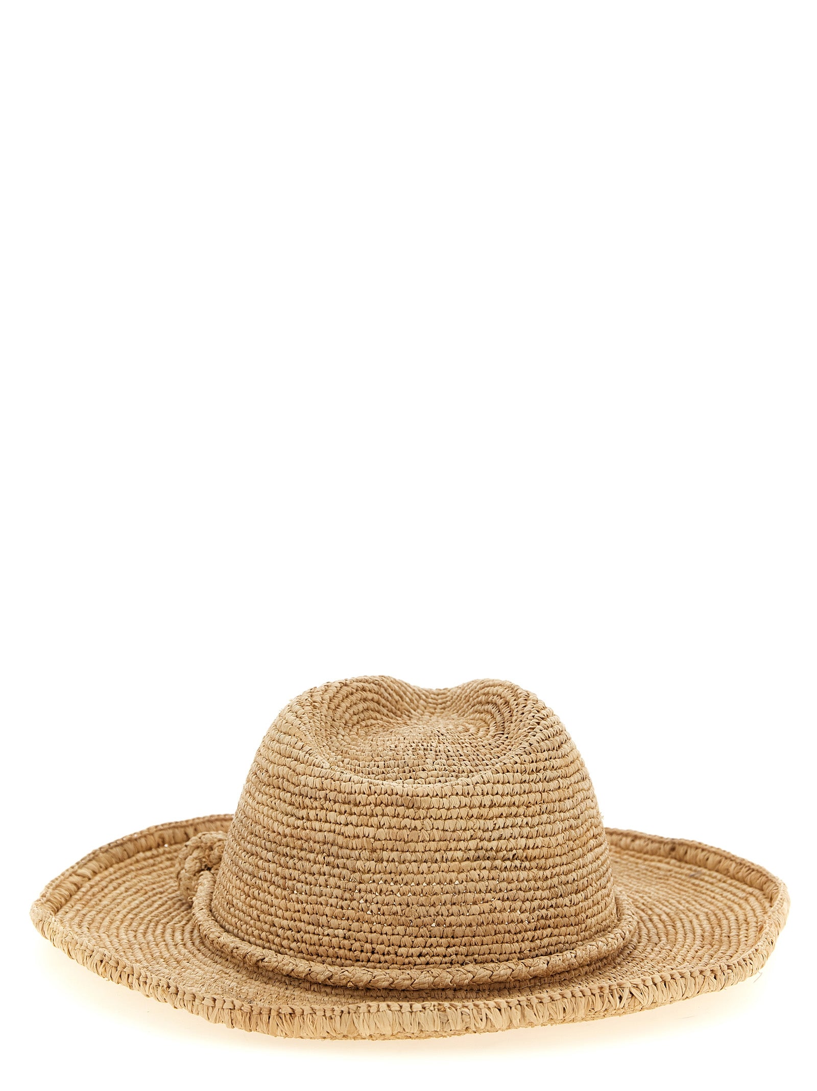Beige Raffia Fedora