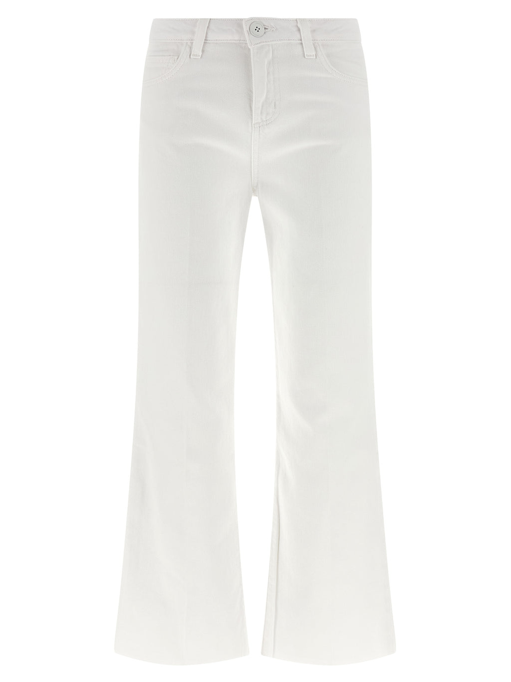White Cotton Cropped Jeans