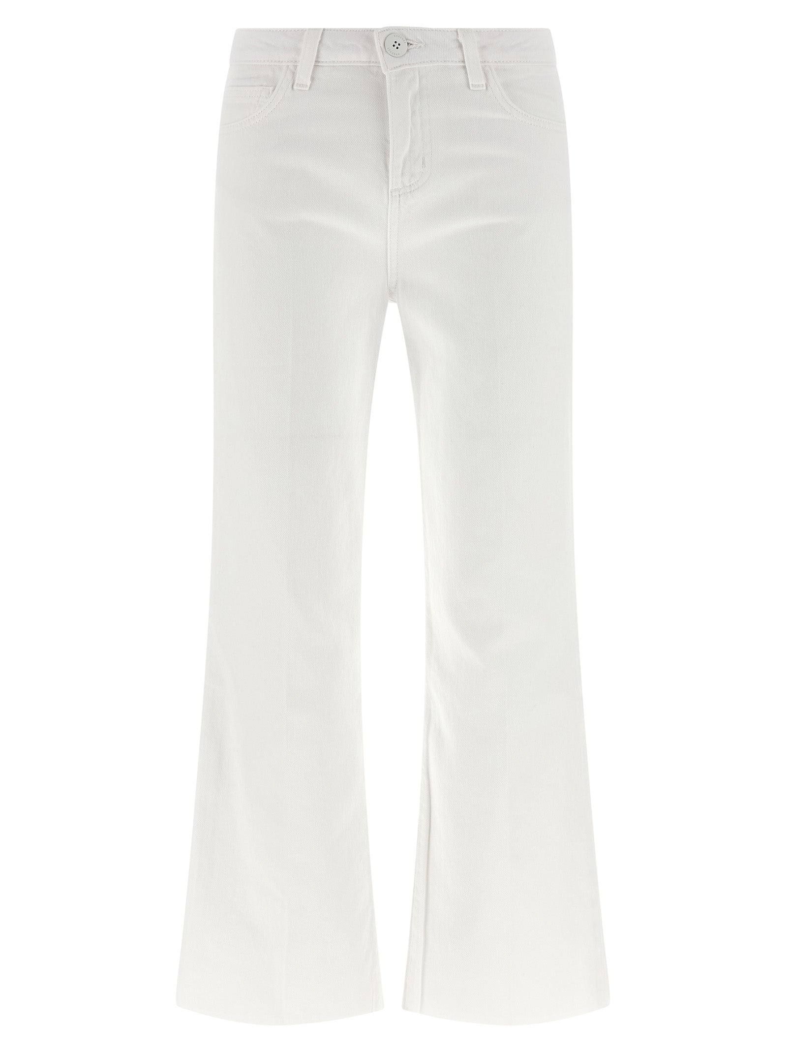 White Cotton Cropped Jeans