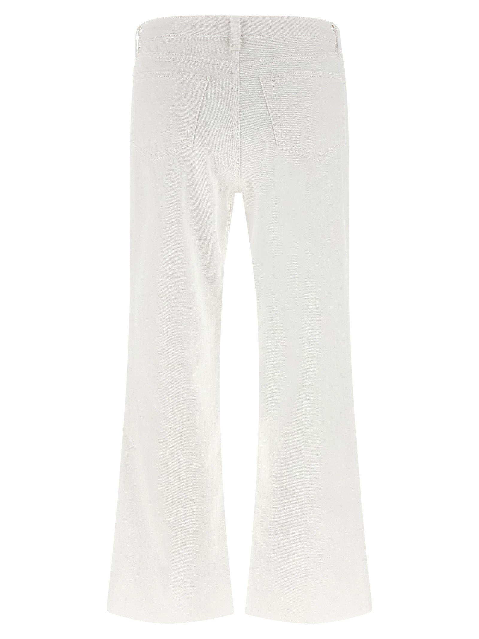 White Cotton Cropped Jeans