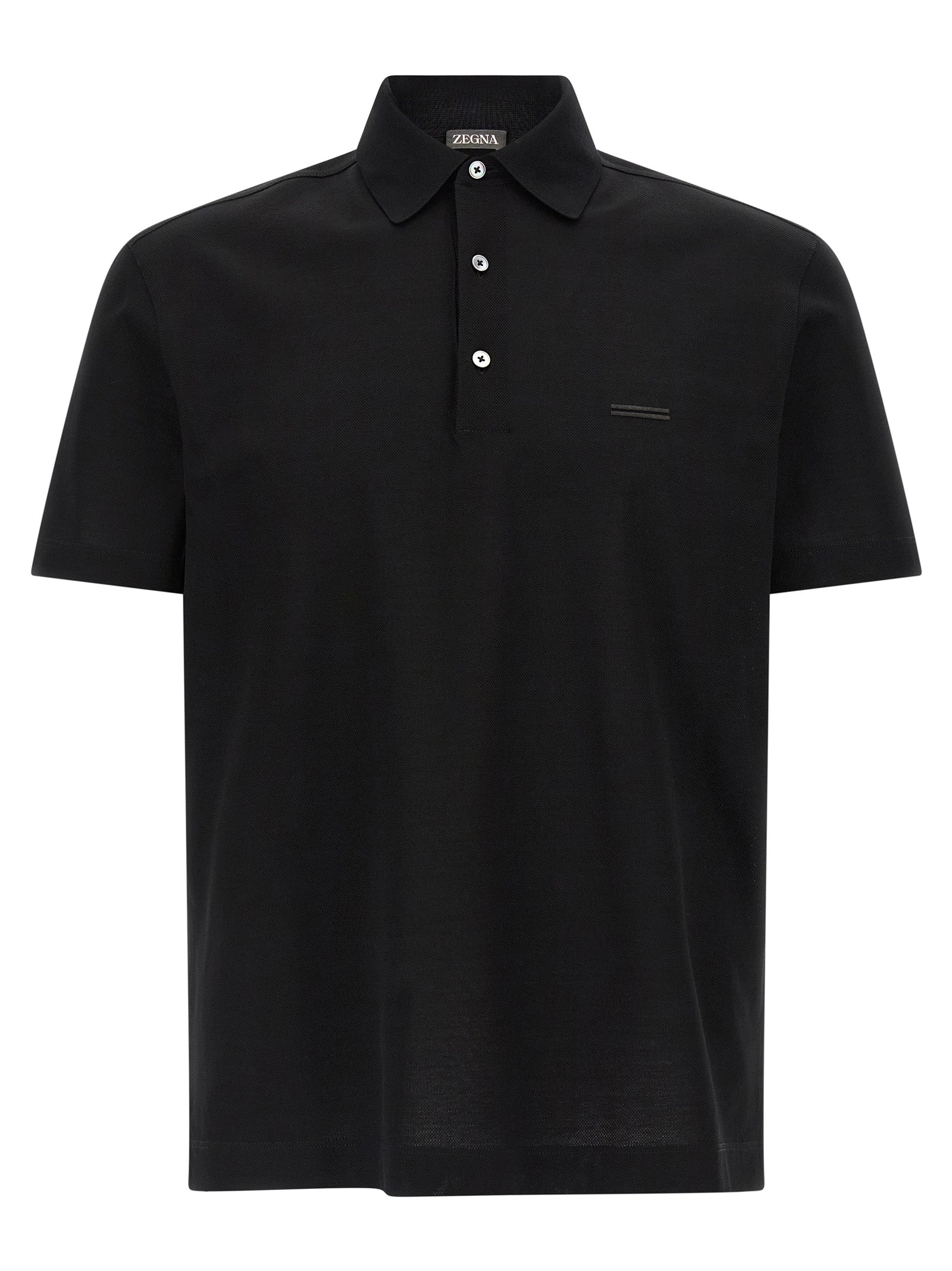 Black Cotton Polo Shirt
