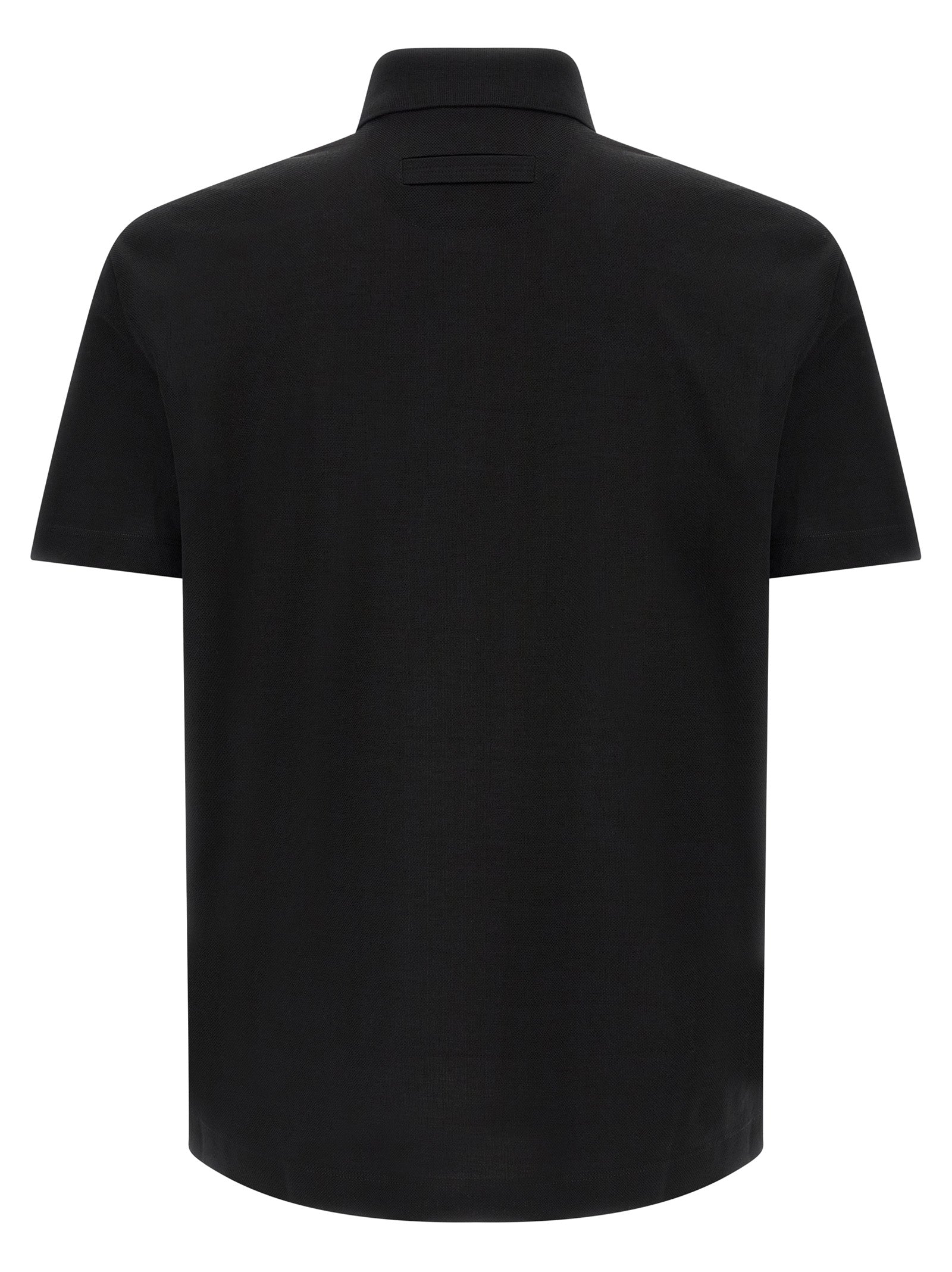Black Cotton Polo Shirt