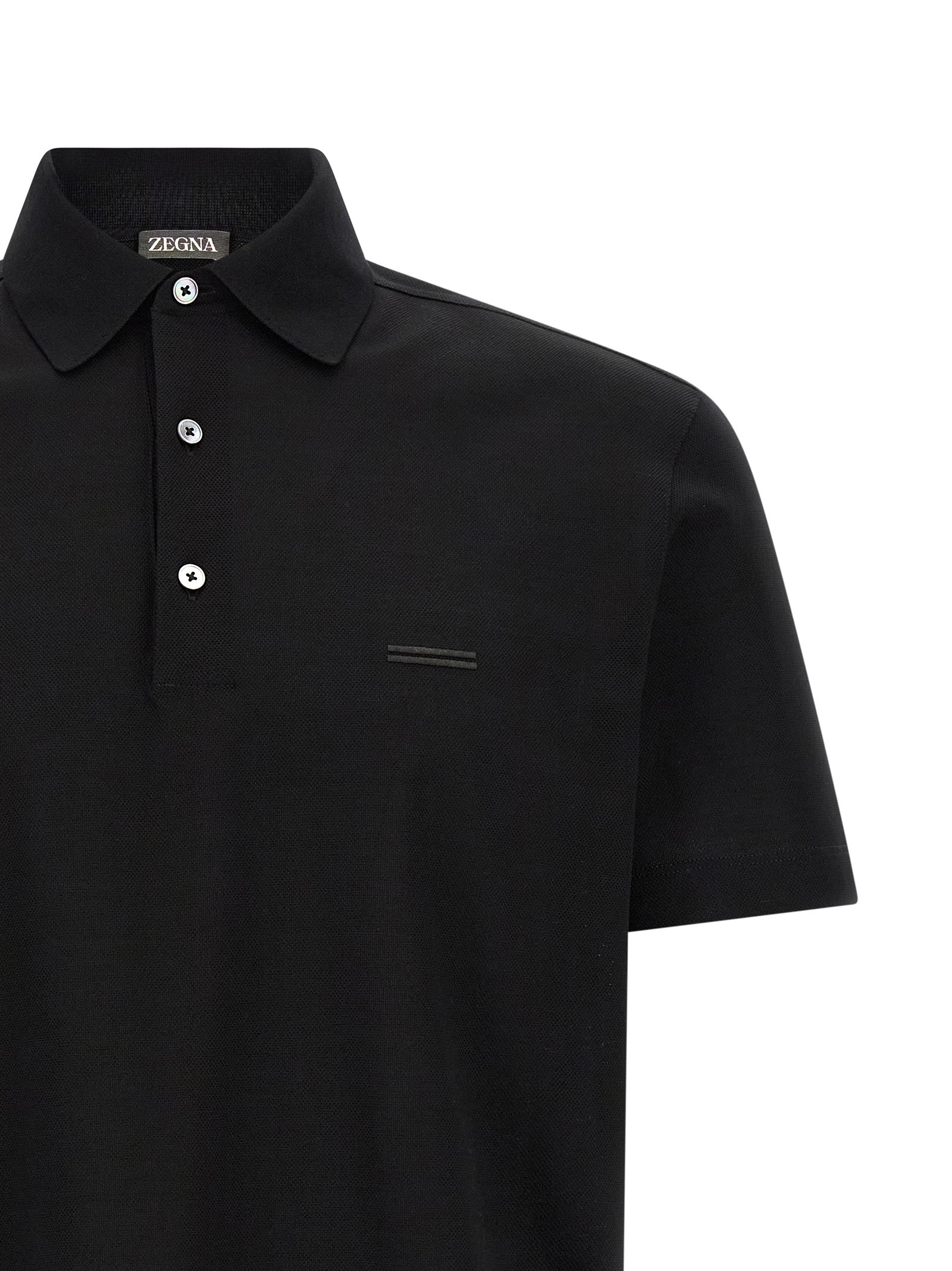 Black Cotton Polo Shirt