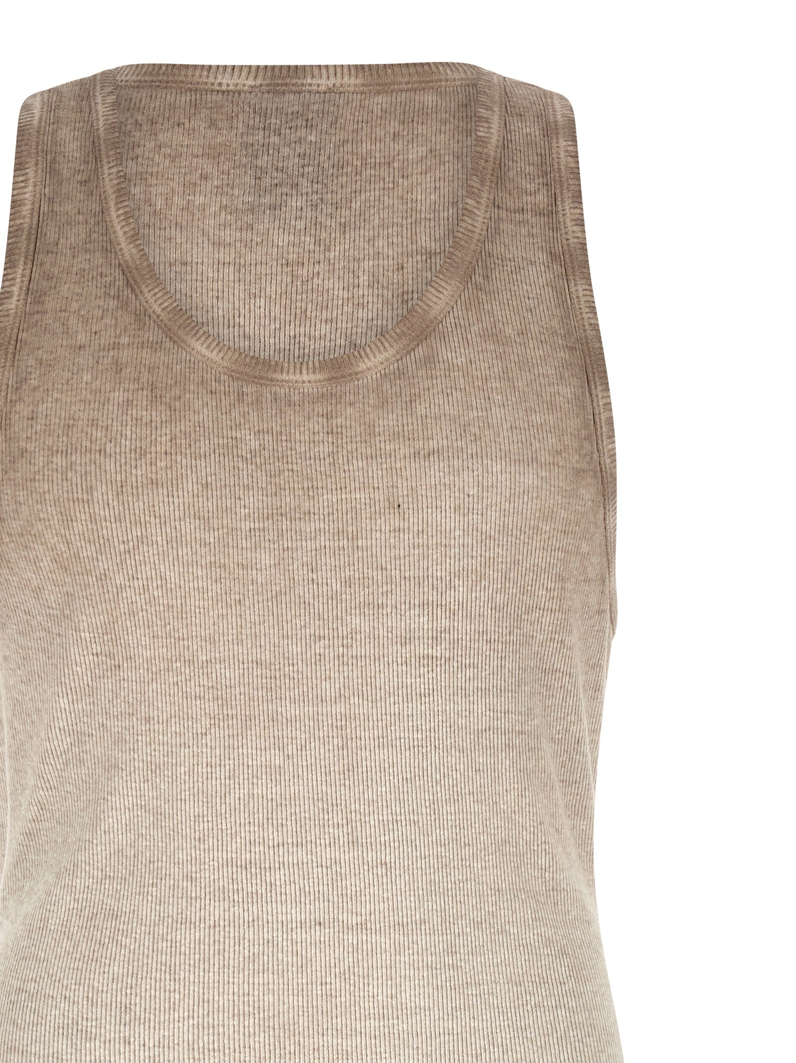 Gray Cotton Sleeveles T-Shirt