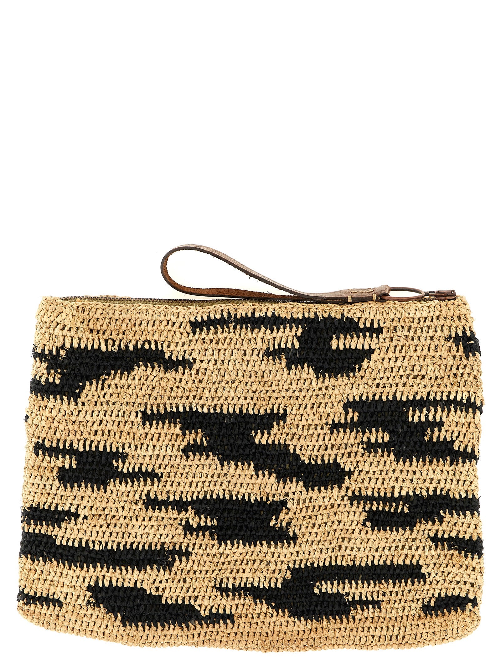 Multicolor Raffia Clutch Bag