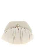Beige Viscose Clutch Bag