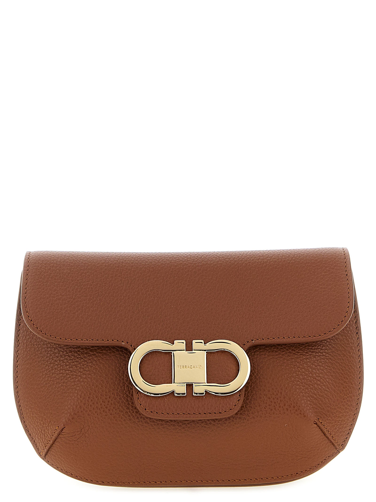 Brown Calfskin Crossbody Bag