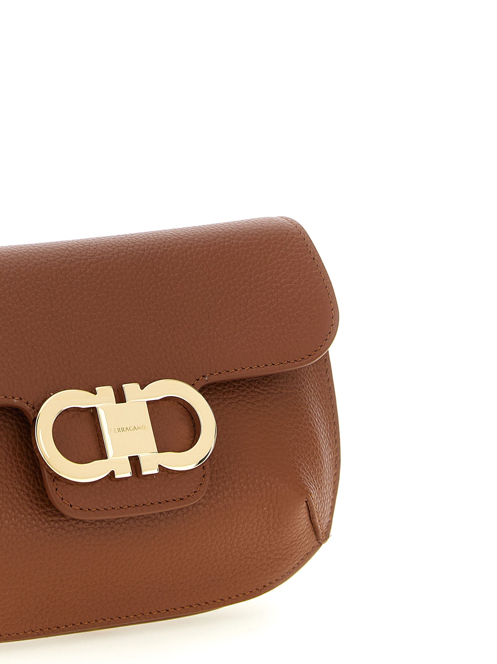 Brown Calfskin Crossbody Bag