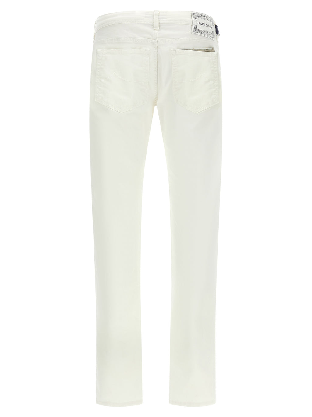 White Cotton Straight-Leg Jeans