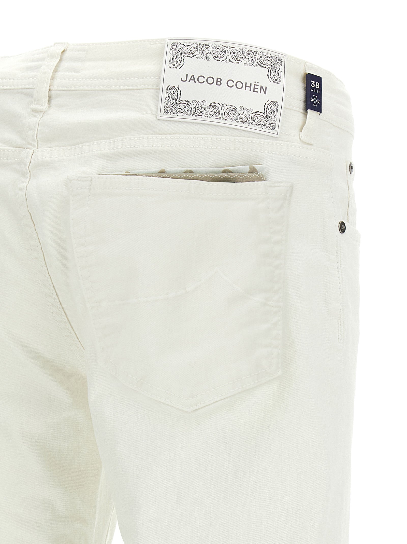 White Cotton Straight-Leg Jeans