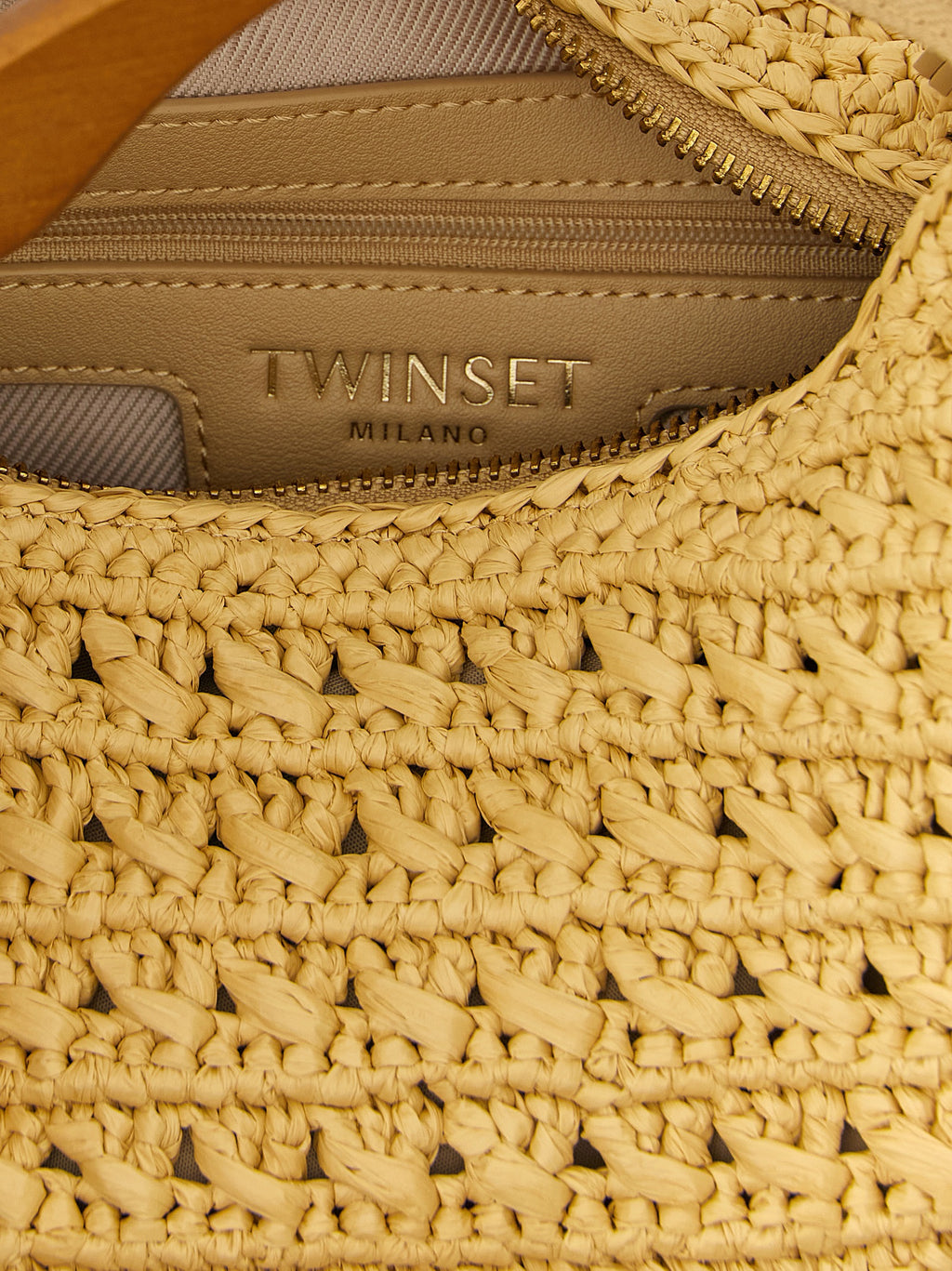 Beige Polypropylene Handbag