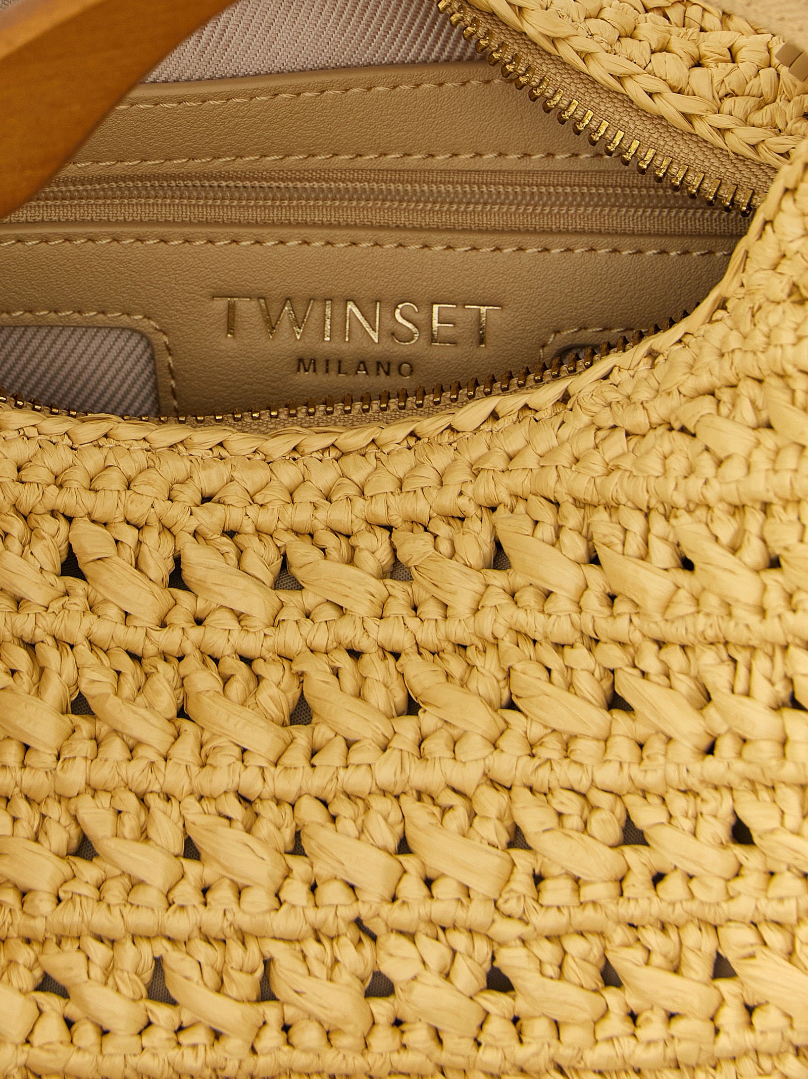 Beige Polypropylene Handbag