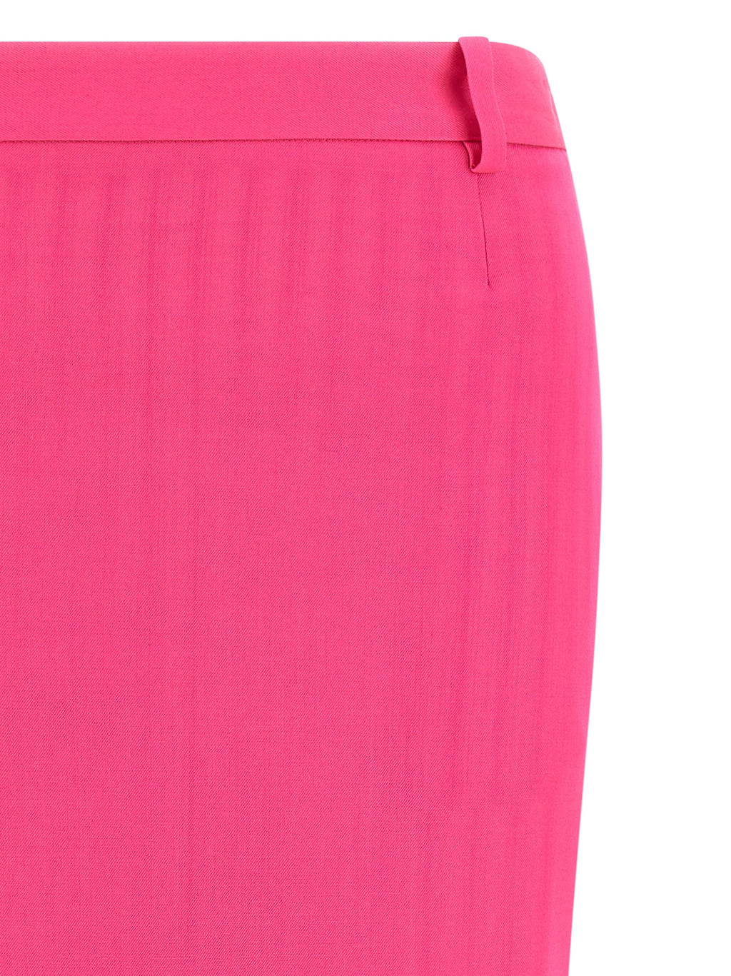 Fuchsia Virgin Wool Midi Skirt