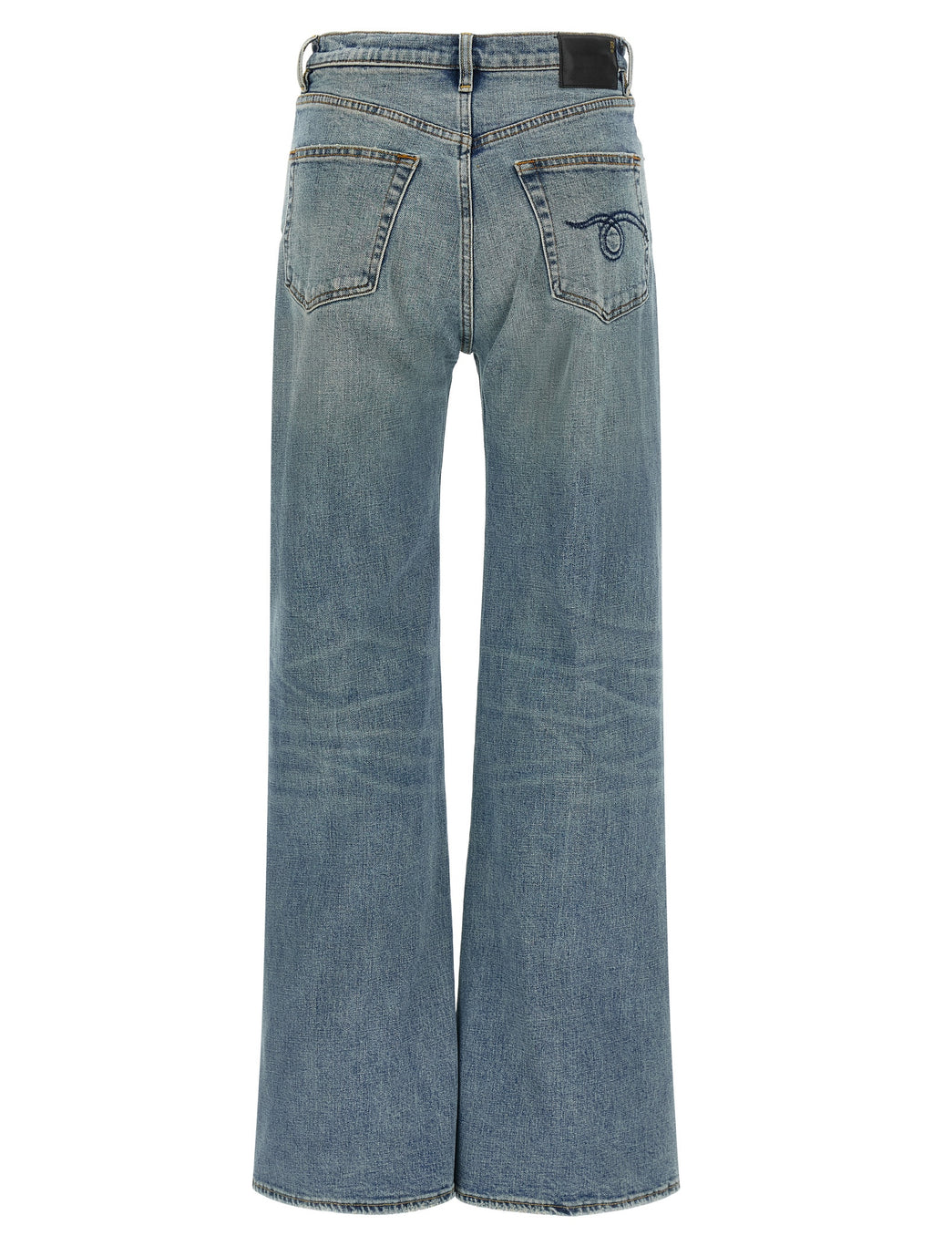 Blue Cotton Flared Jeans