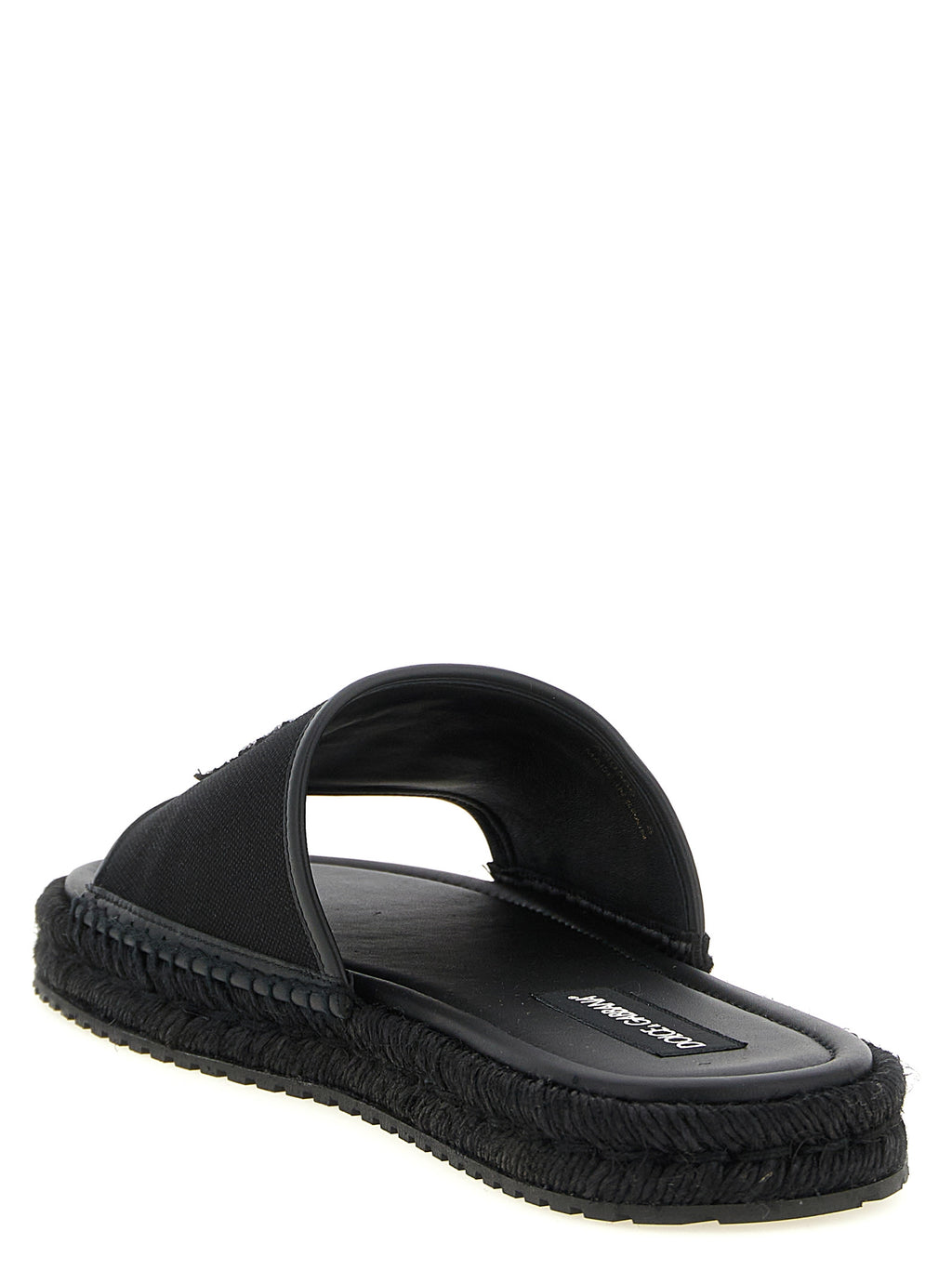 Black Cotton Slides