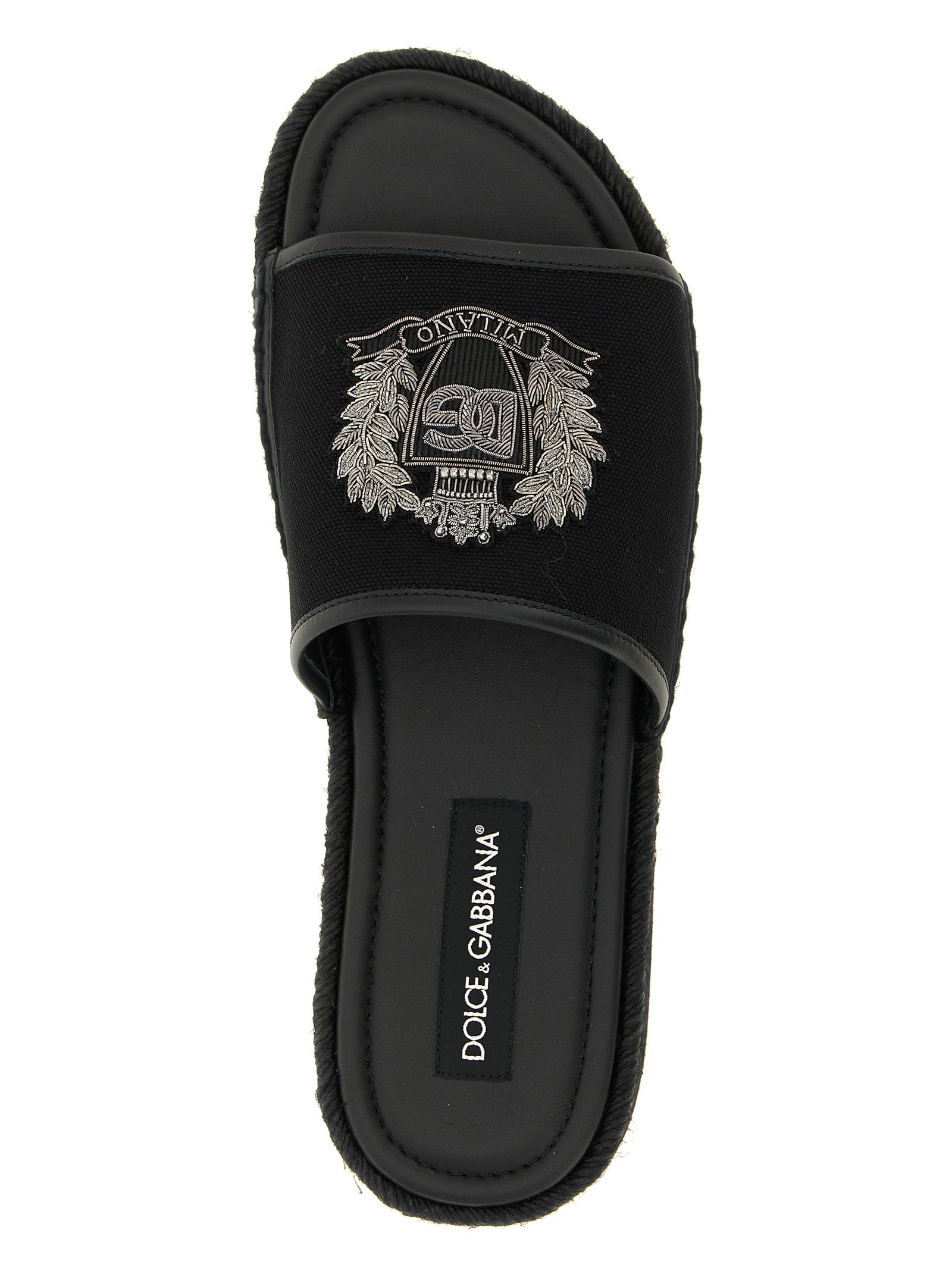 Black Cotton Slides