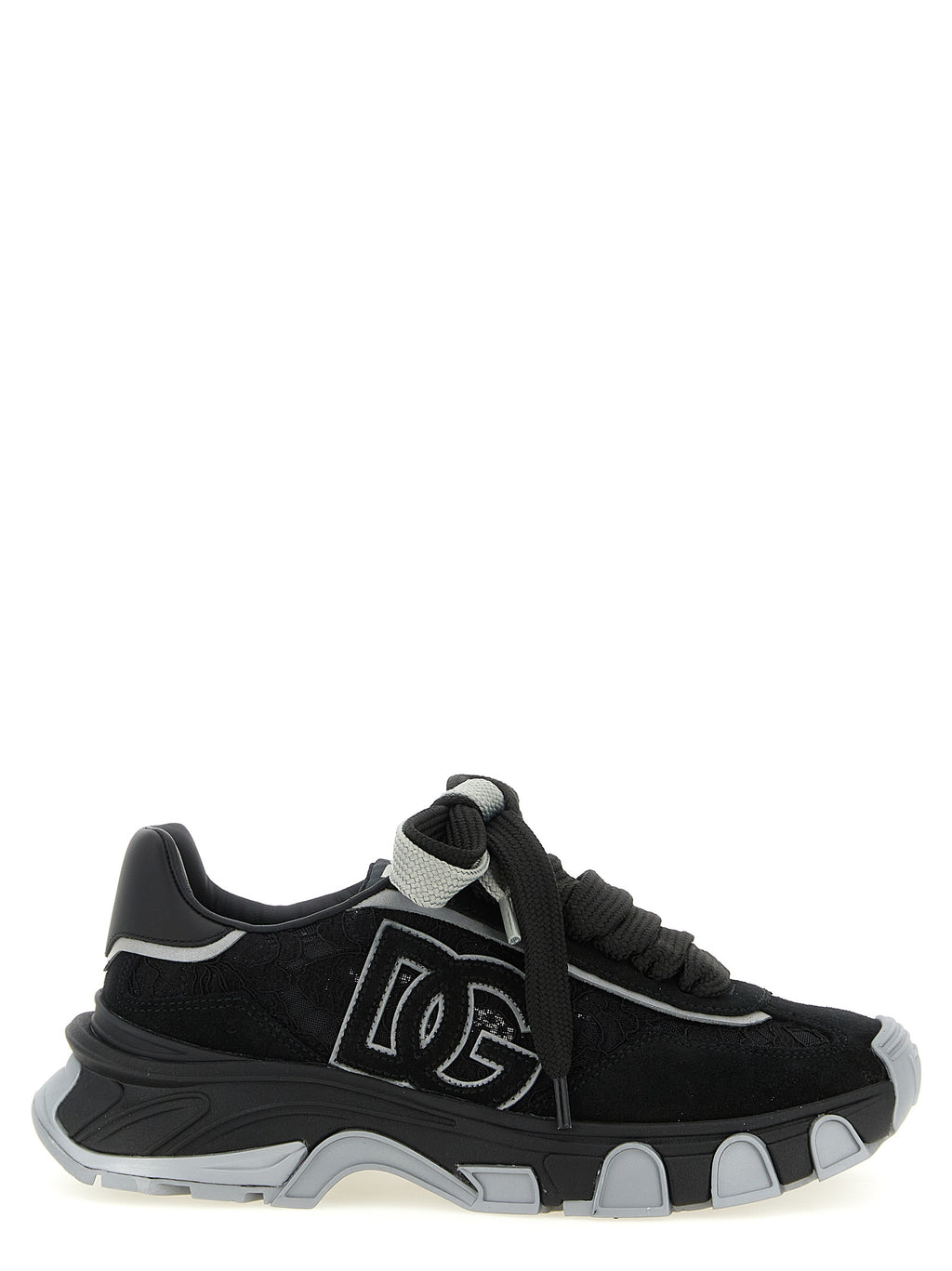 Black Polyamide Athletic Sneakers