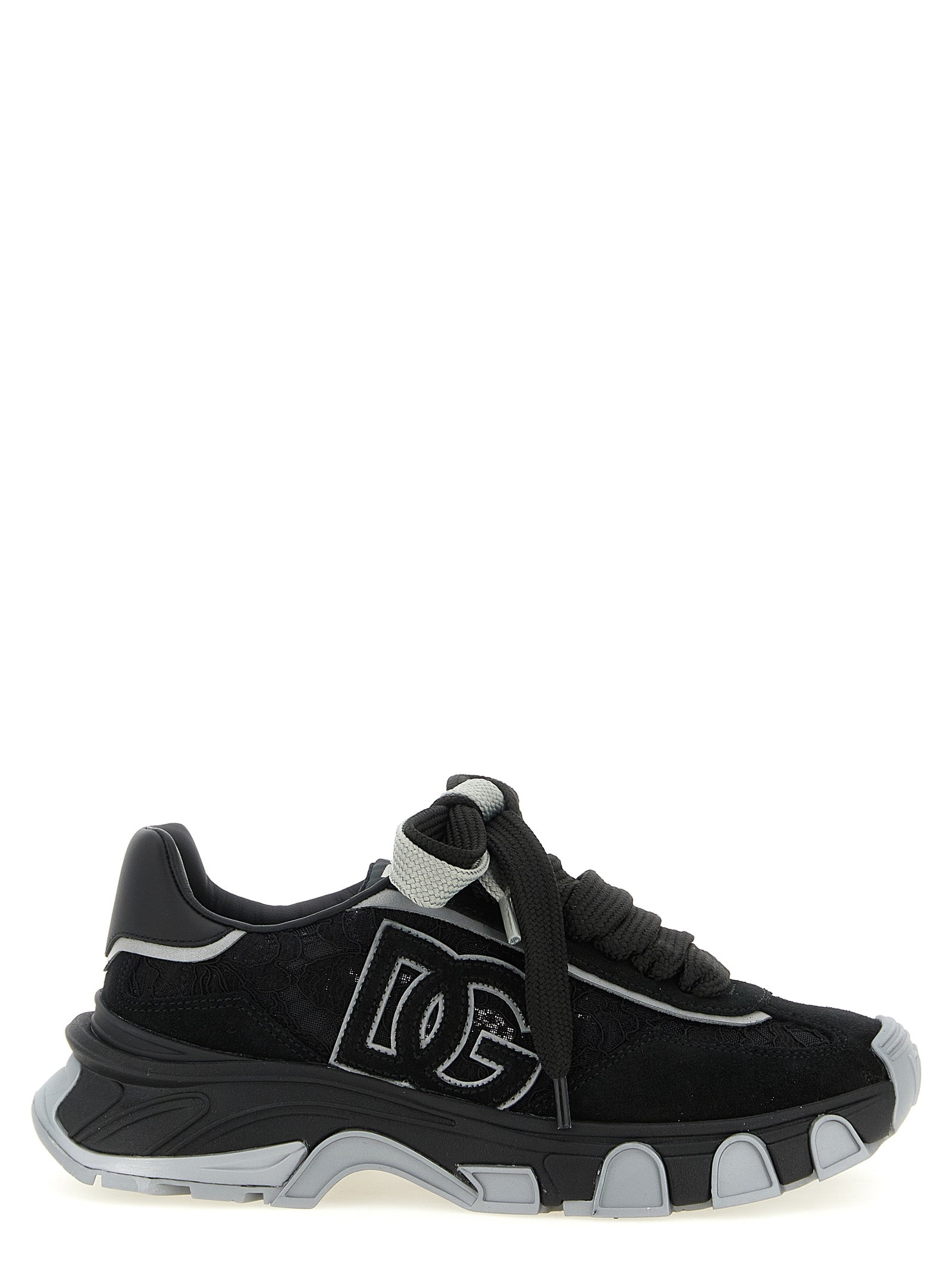 Black Polyamide Athletic Sneakers