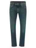 Blue Cotton Slim Fit Jeans