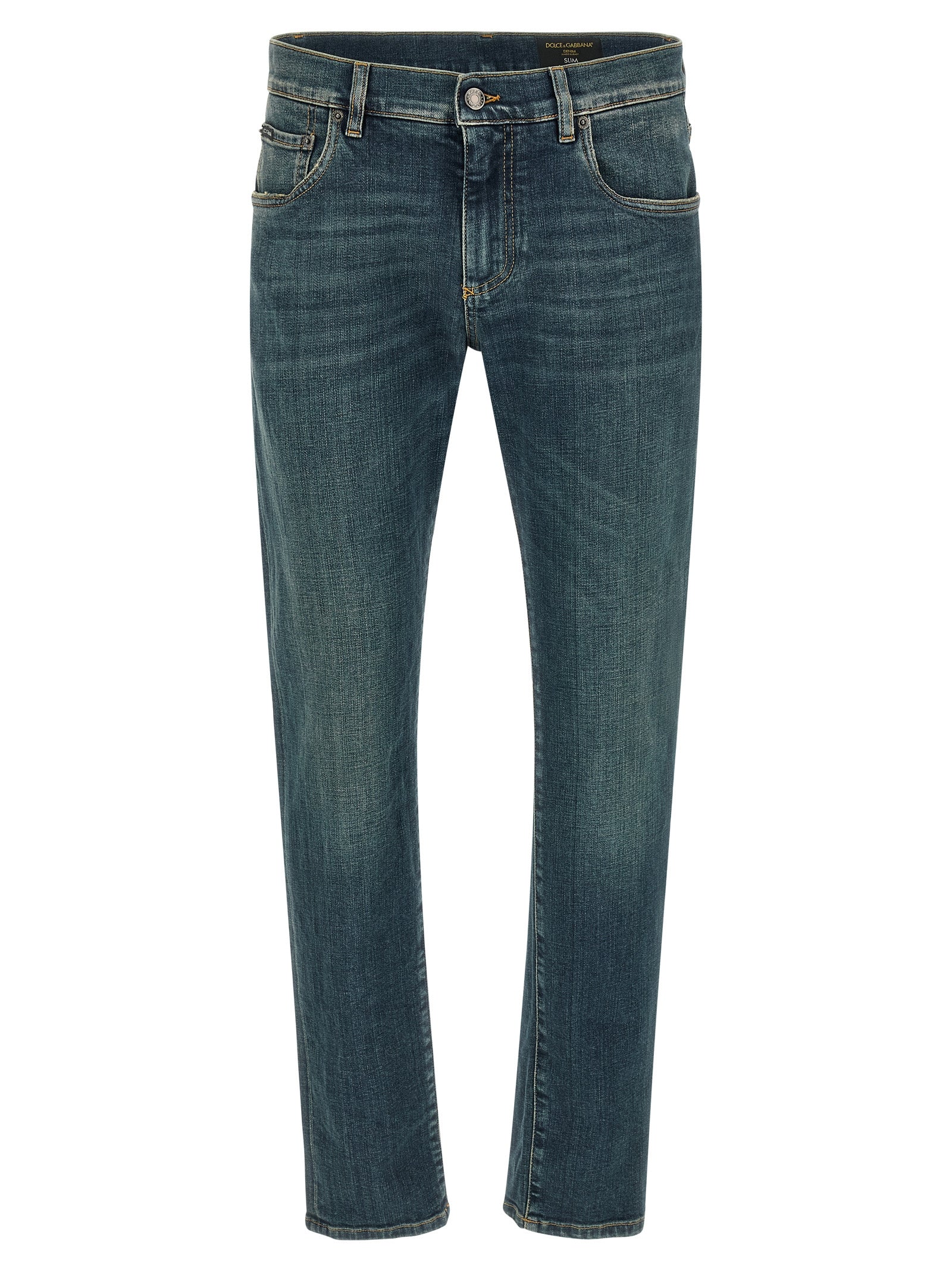 Blue Cotton Slim Fit Jeans