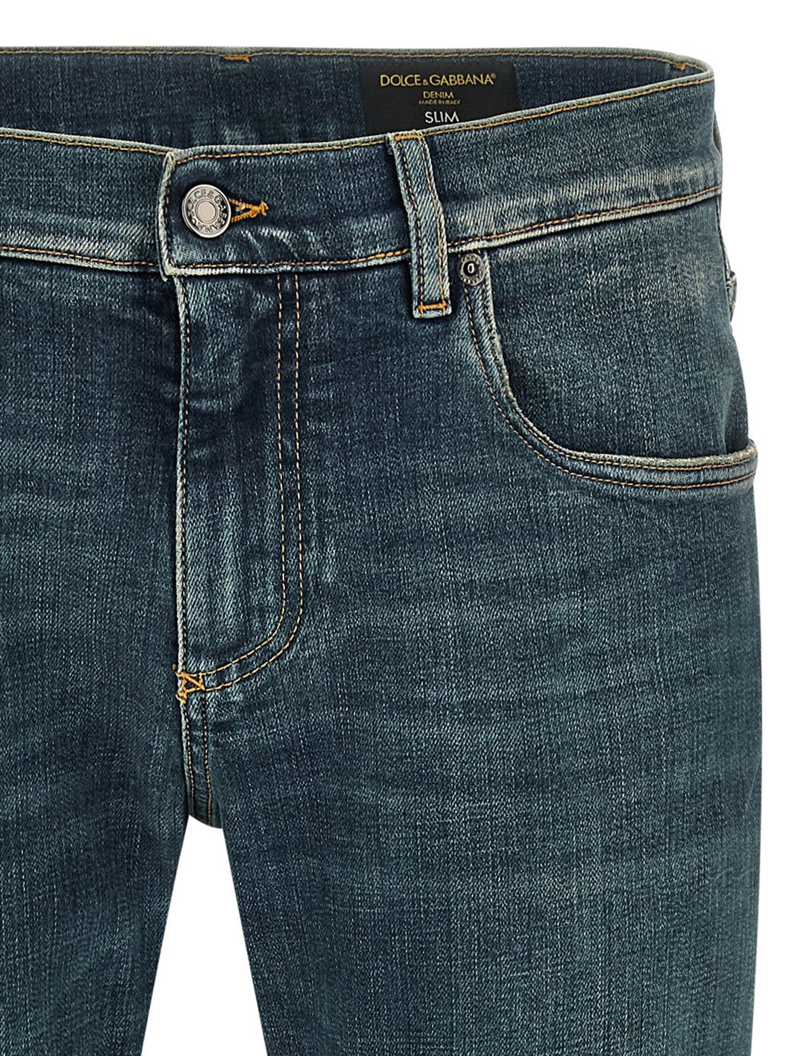 Blue Cotton Slim Fit Jeans