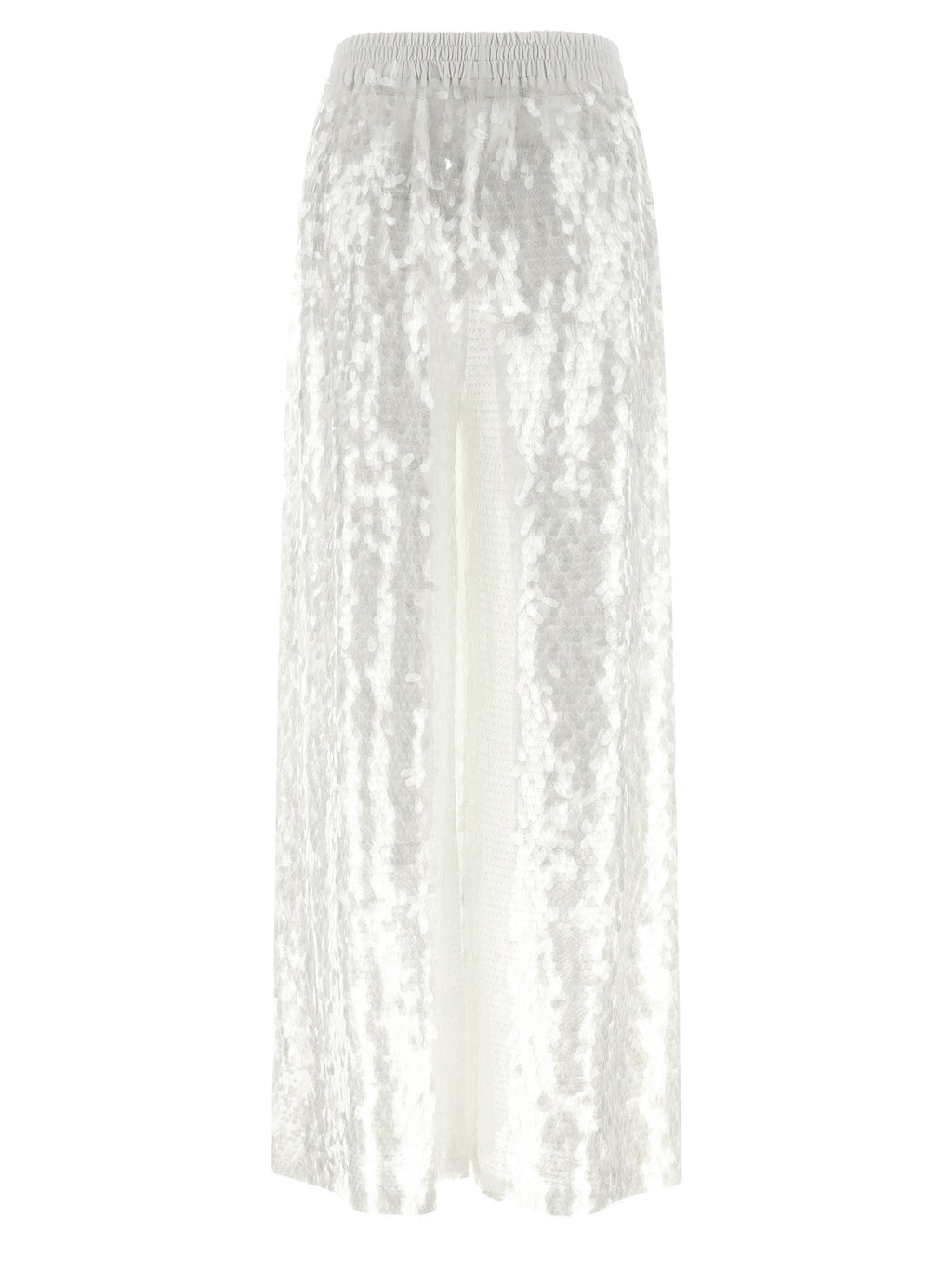 White Nylon Casual Pants