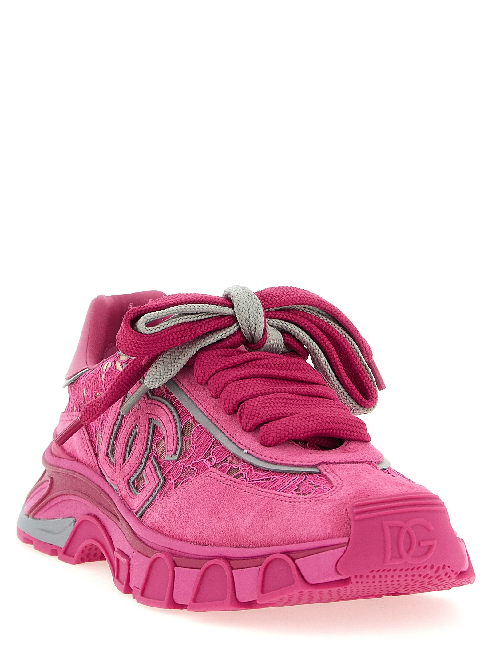 Fuchsia Polyamide Athletic Sneakers