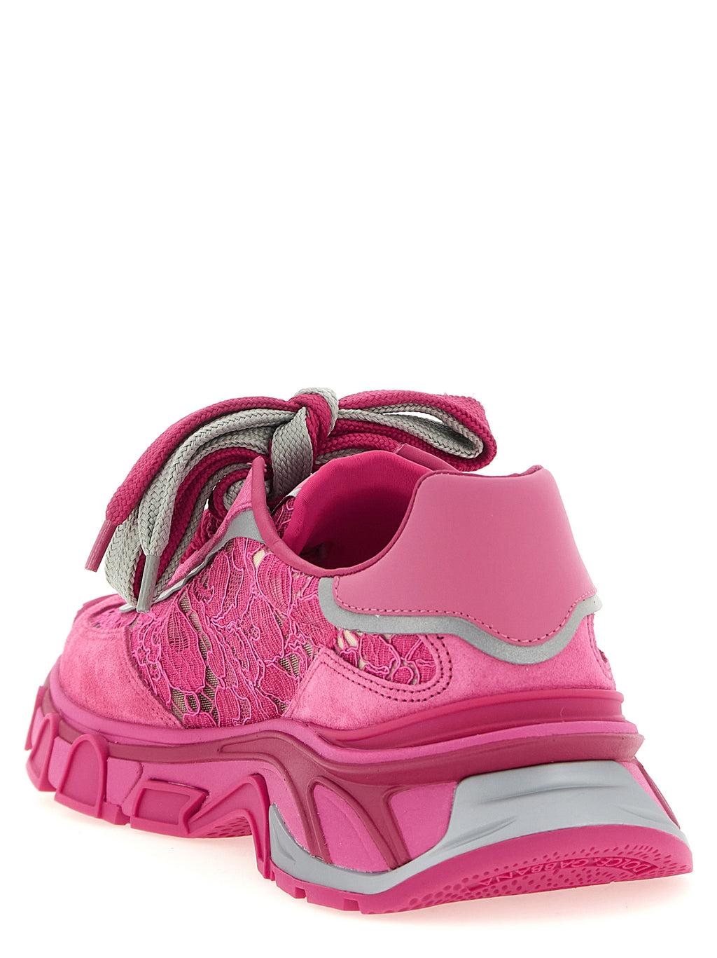 Fuchsia Polyamide Athletic Sneakers