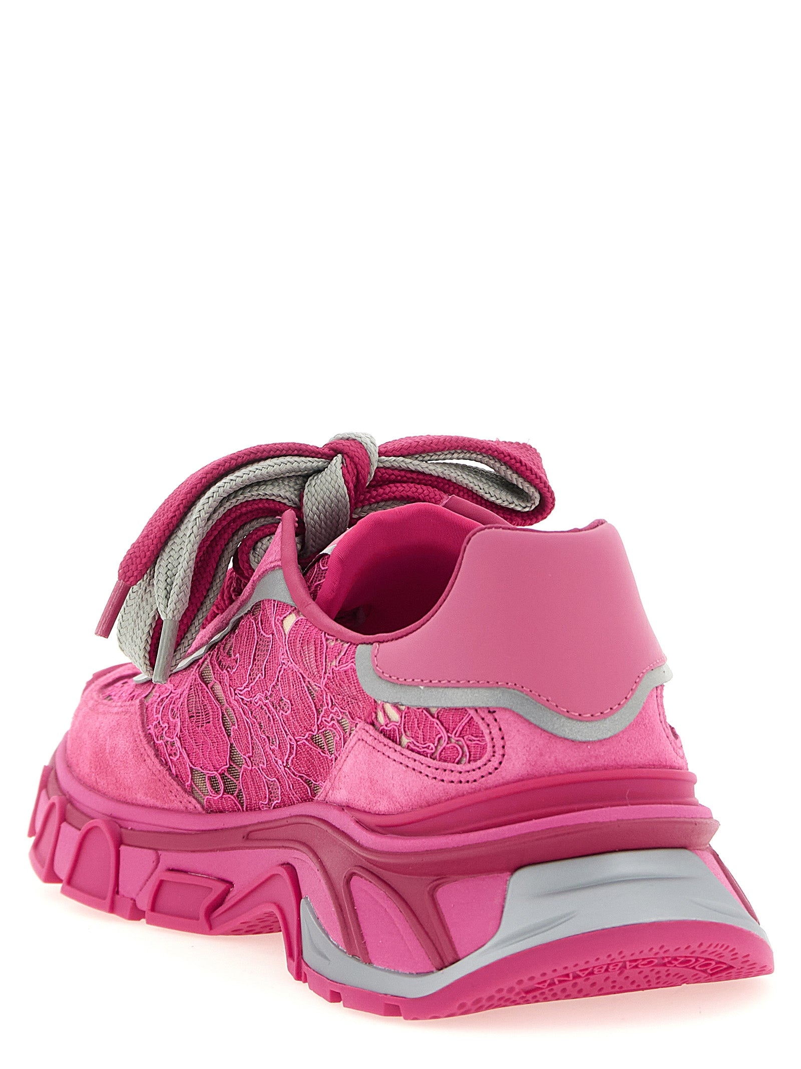 Fuchsia Polyamide Athletic Sneakers
