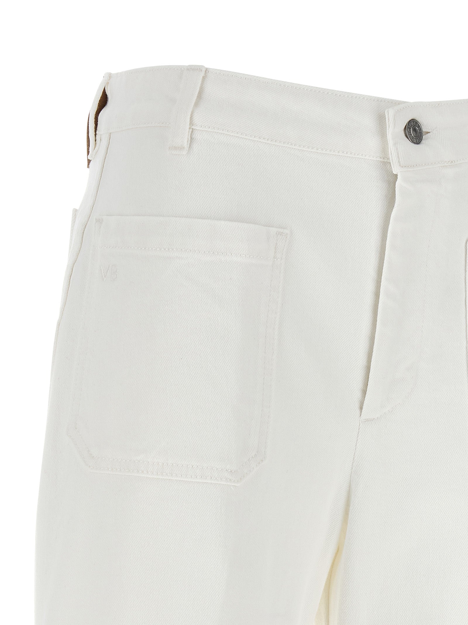 White Cotton Flared Jeans