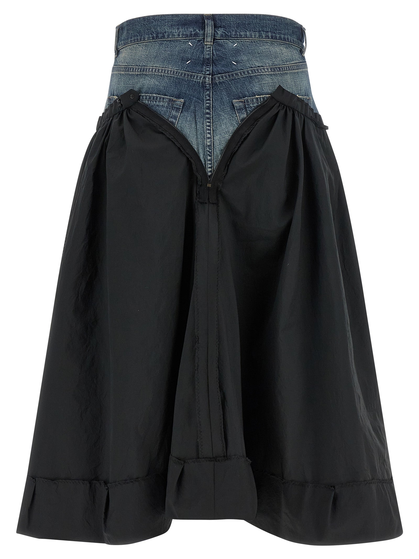 Multicolor Polyester Midi Skirt