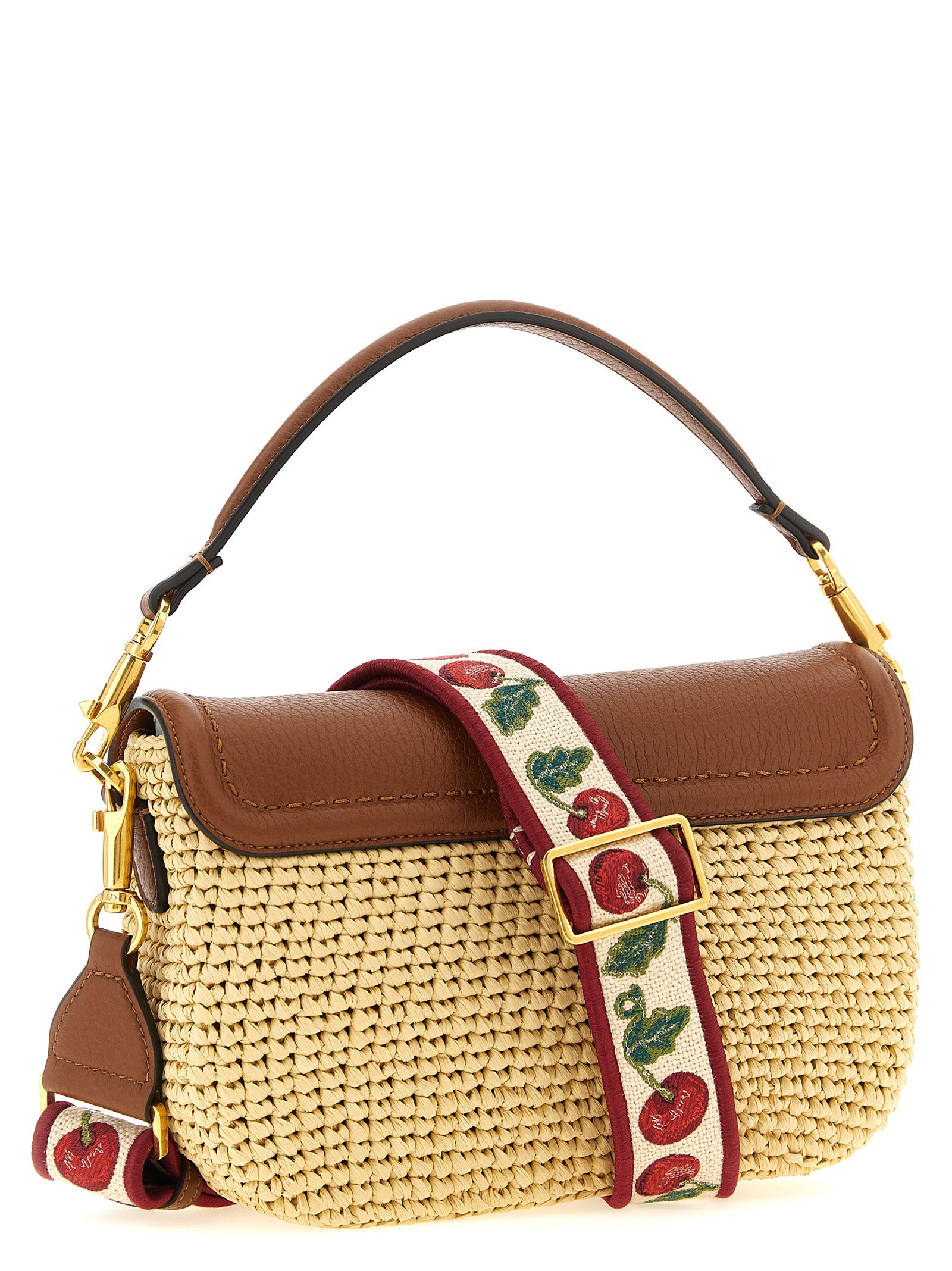 Brown Viscose Shoulder Bag