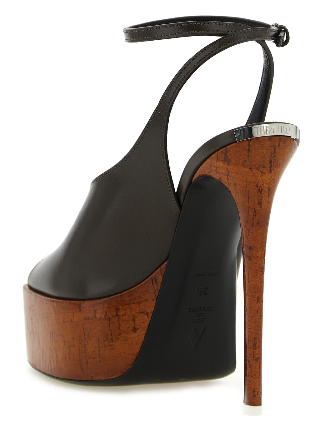 Bicolor Calfskin Stiletto Heel Sandals
