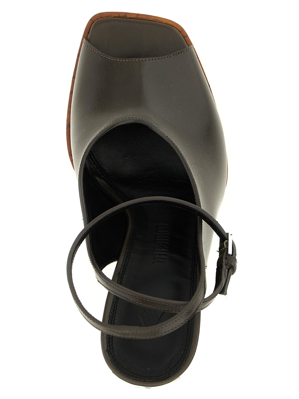 Bicolor Calfskin Stiletto Heel Sandals