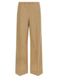 Beige Cotton Casual Pants