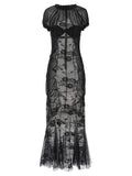 Black Cotton Midi Dress