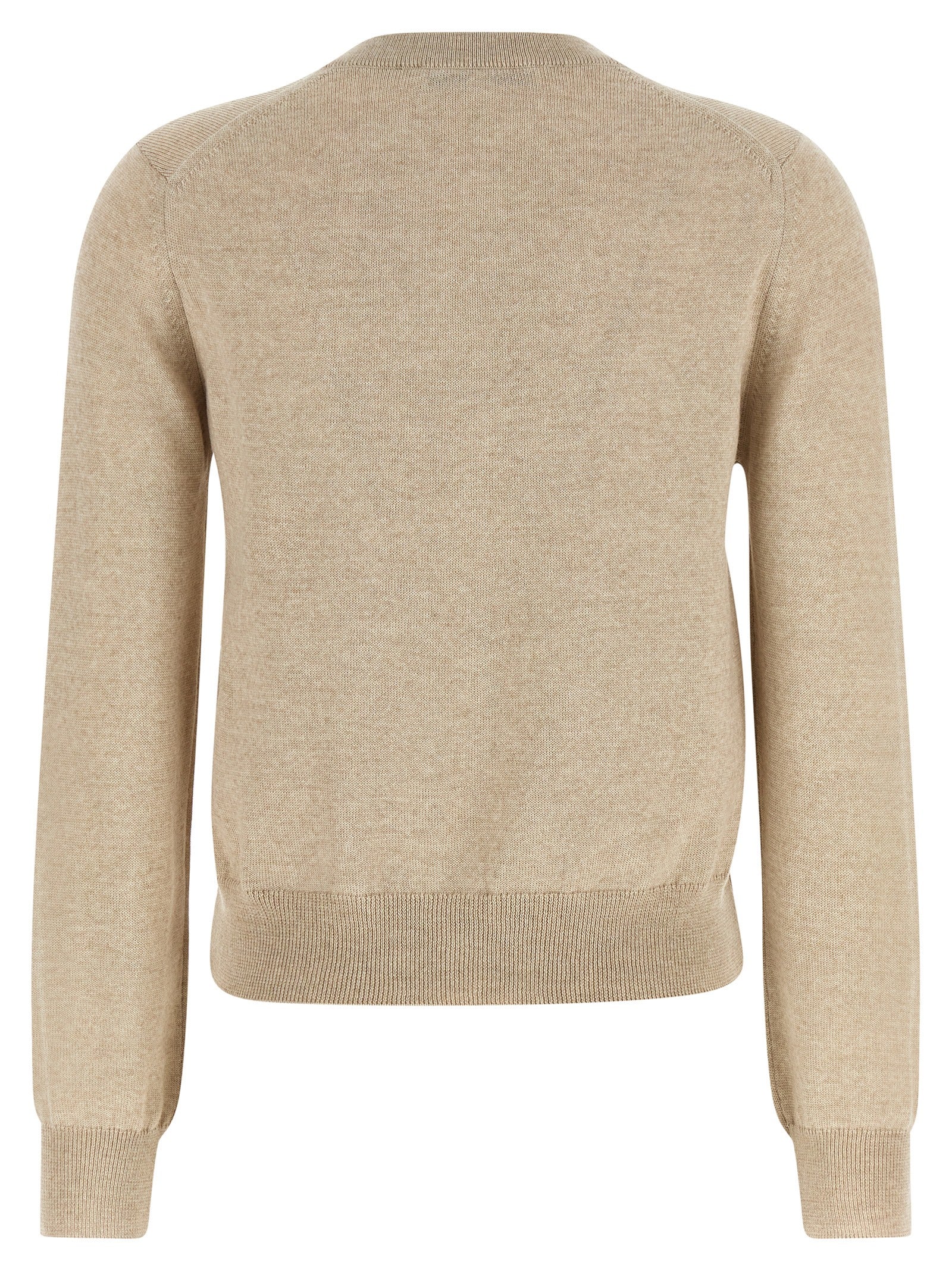 Beige Virgin Wool Cardigan