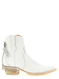 White Cowhide Chelsea Boots
