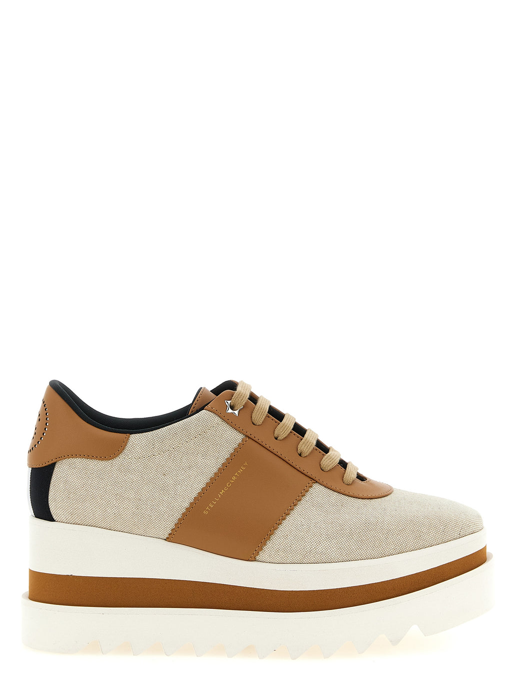 Beige Viscose Wedge Sandals