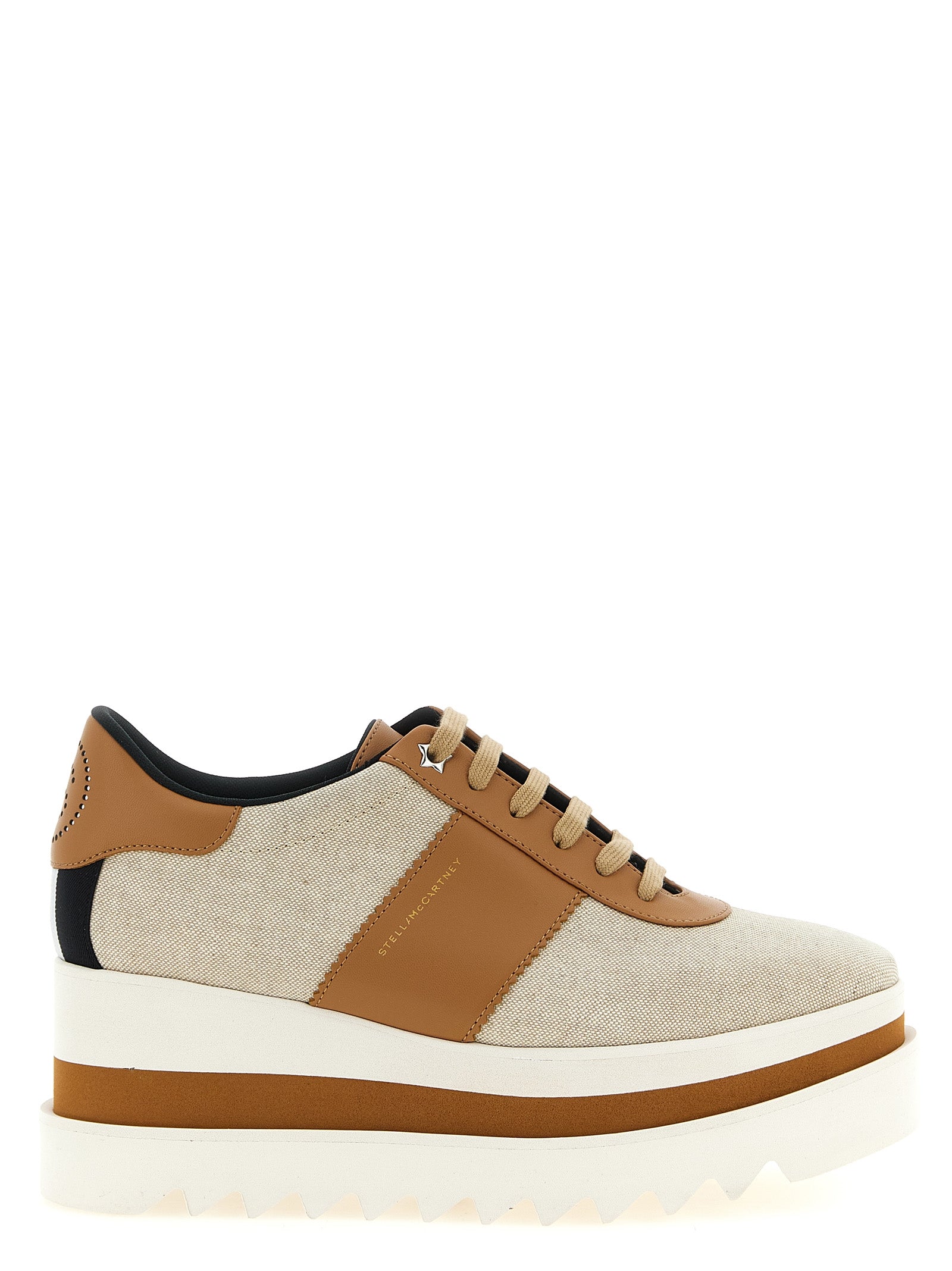Beige Viscose Wedge Sandals