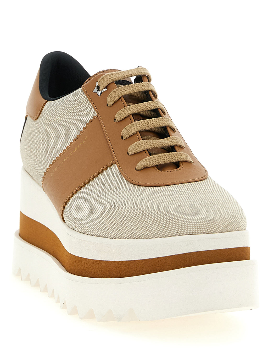 Beige Viscose Wedge Sandals