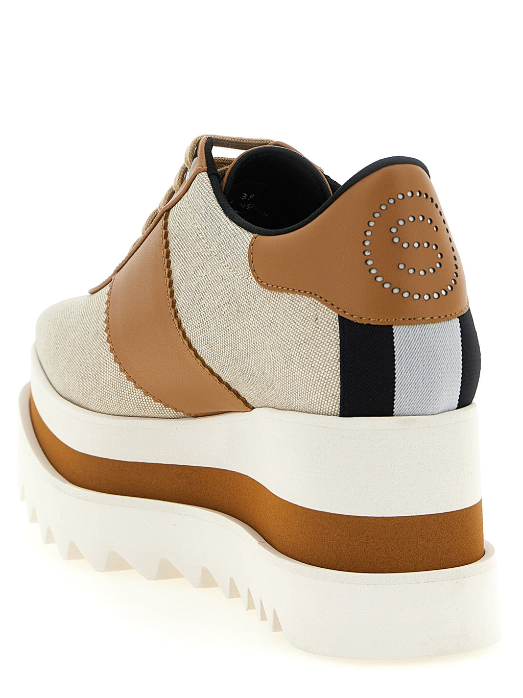 Beige Viscose Wedge Sandals