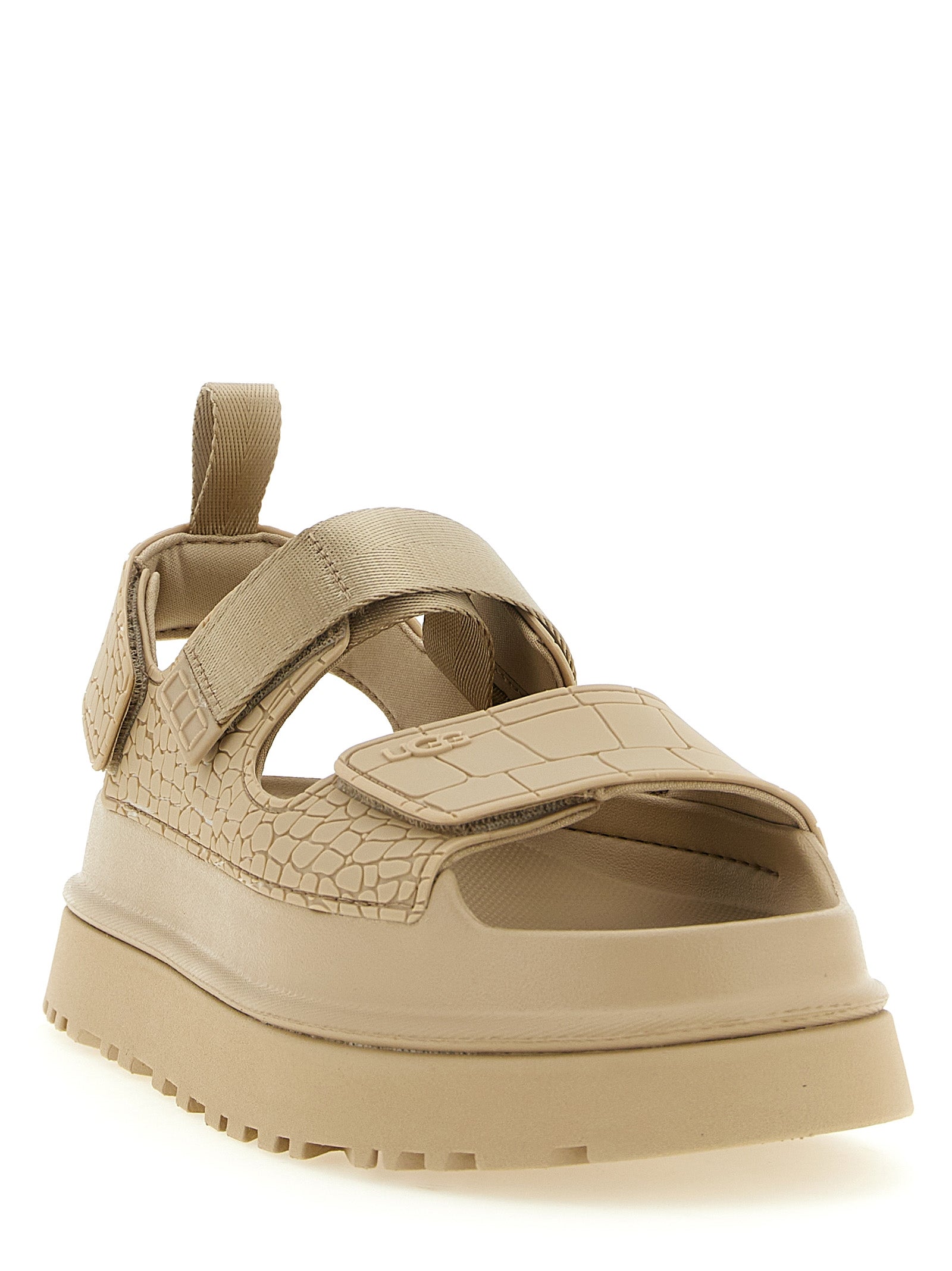 Beige Synthetic Flat Sandals