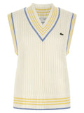 White Cotton Sleeveles Sweater